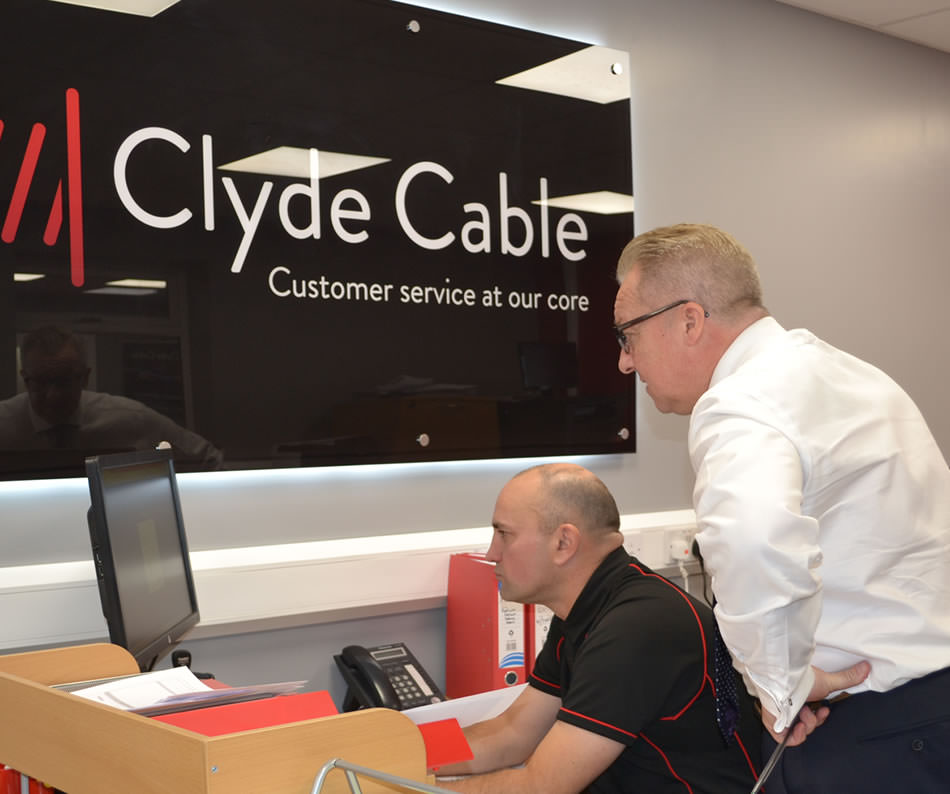 The team processing orders at Clyde Cable